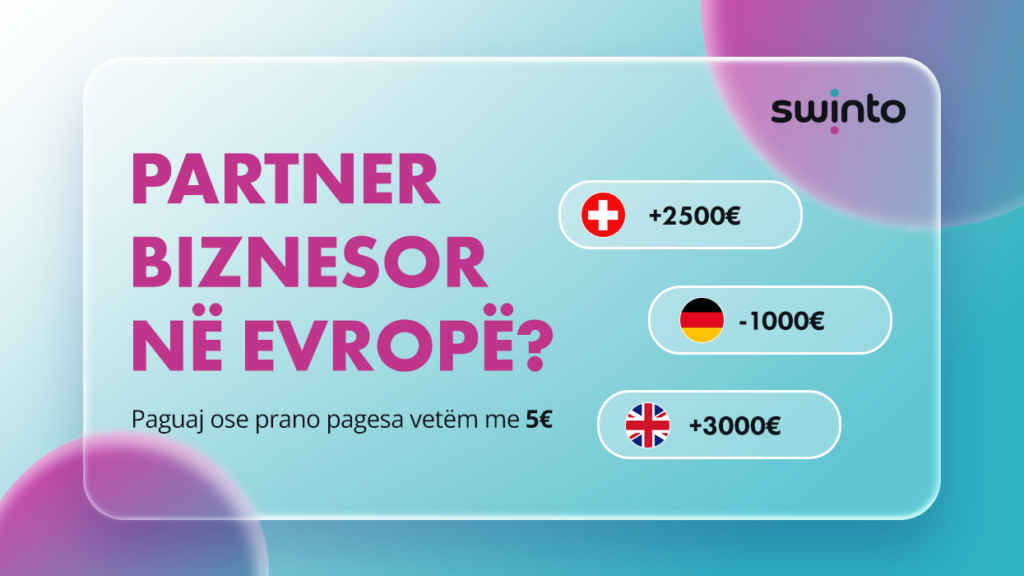 Transfere për partnerë biznesorë në Evropë me Swinto vetëm 5€